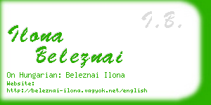 ilona beleznai business card